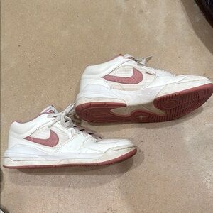 Nike Cream and Red Sneakers